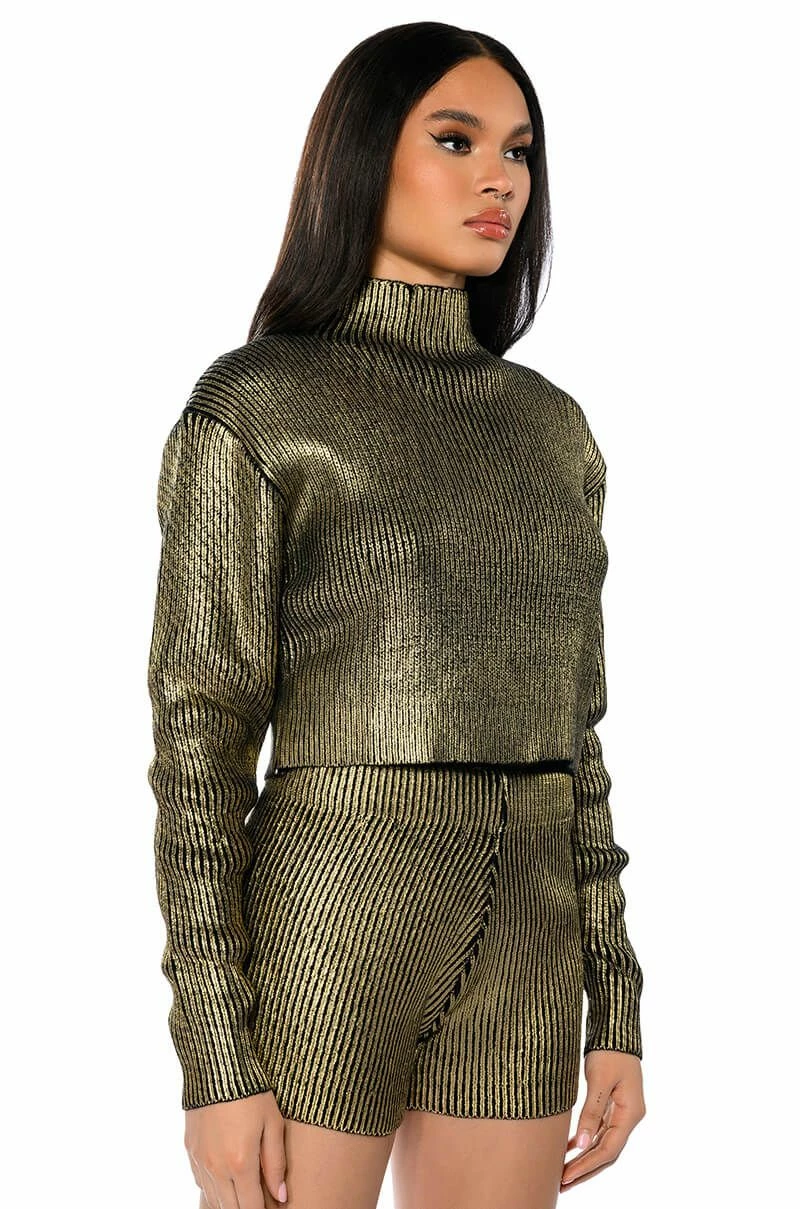 NEBULA COATED METALLIC KNIT SHORT - Image 3