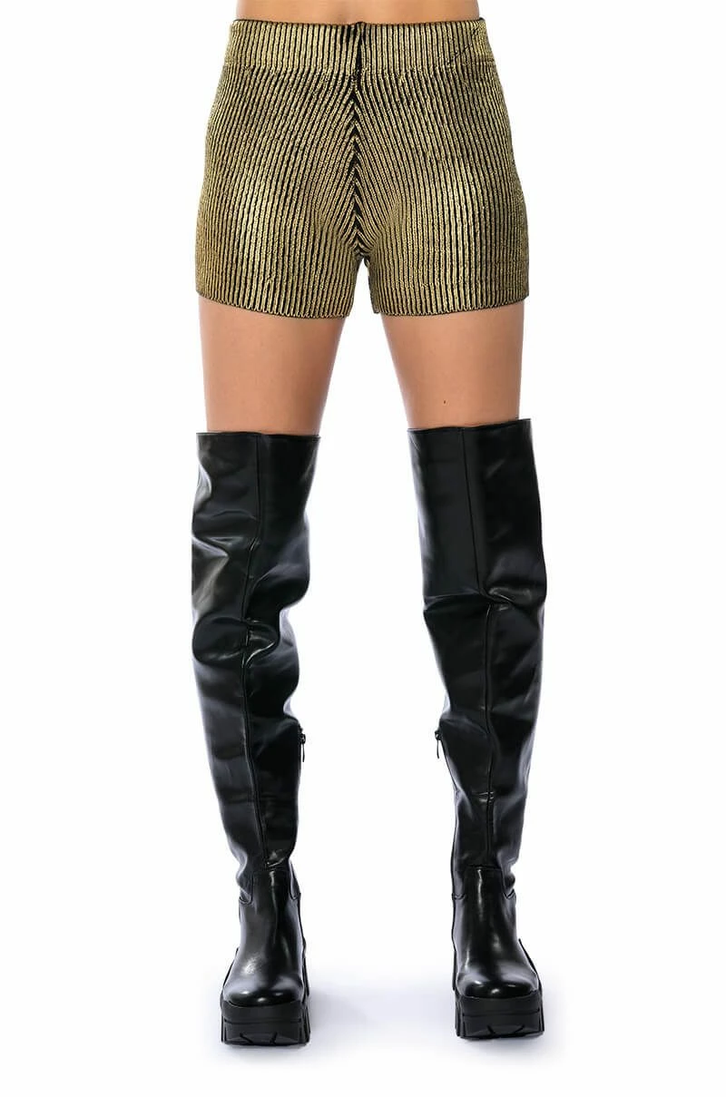 NEBULA COATED METALLIC KNIT SHORT - Image 5