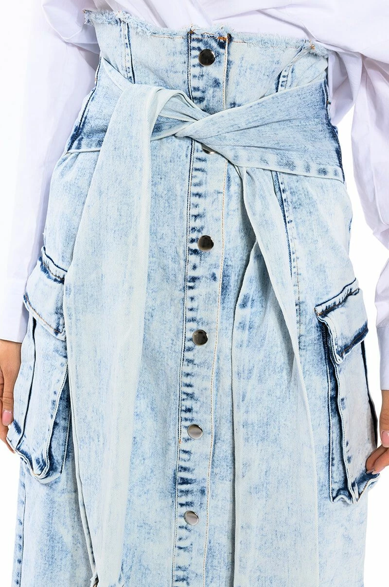 NEXT UP BLEACHED DENIM MAXI SKIRT - Image 8