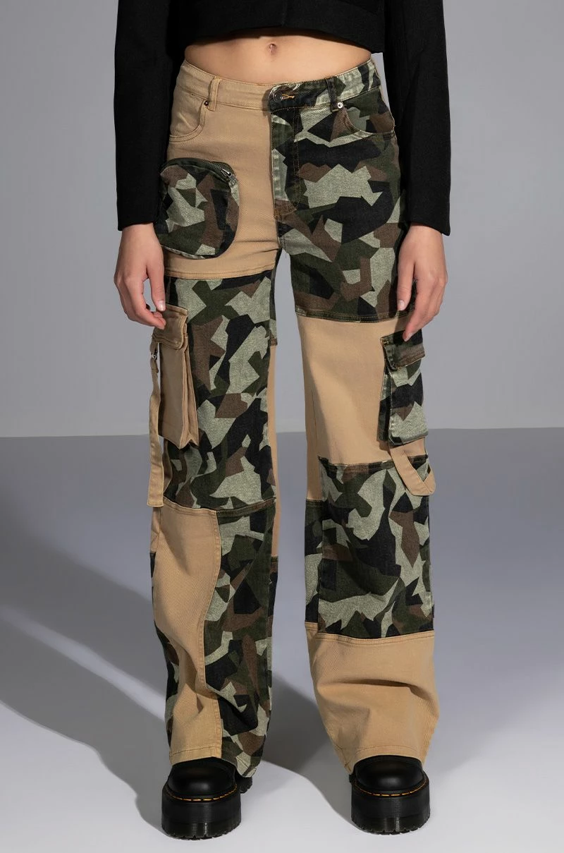 NO HEART PATCHWORK CAMO PANT