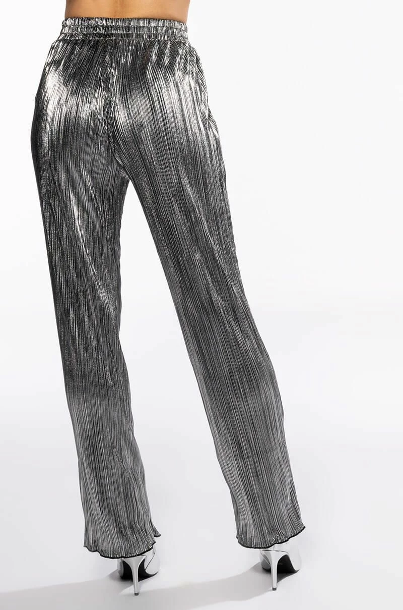 NOEL PLEATED METALLIC PALAZZO PANT - Image 5