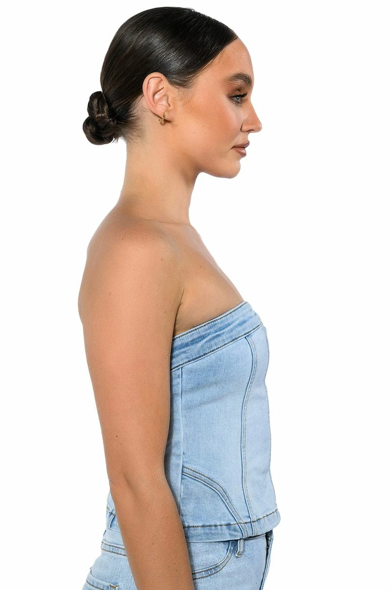 NOT YOUR AVERAGE GIRL DENIM STRAPLESS TOP - Image 5