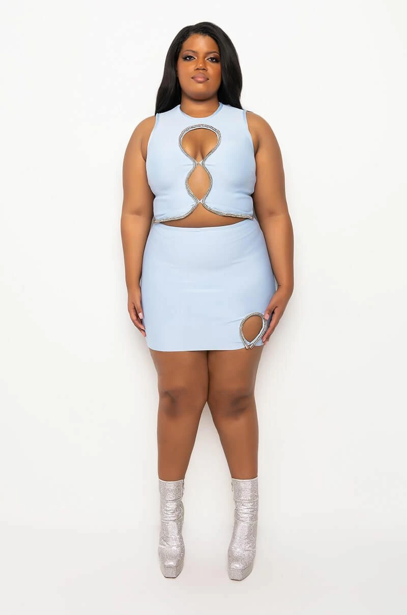 PLUS DRESS ME UP BANDAGE RHINESTONE MINI SKIRT - Image 9