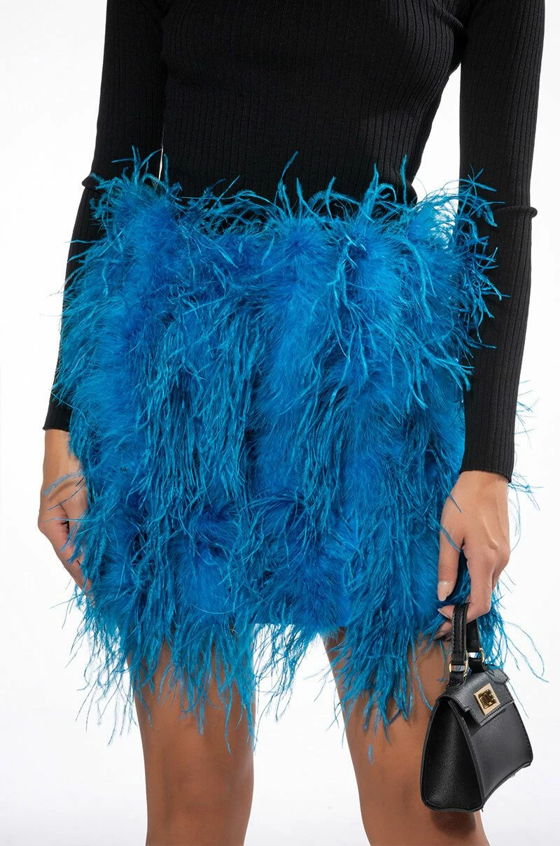 REAL OSTRICH FEATHERS MINI SKIRT - Image 3