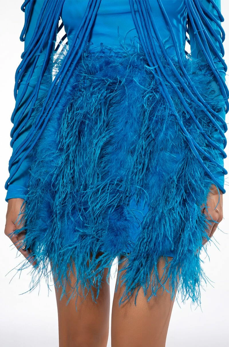 REAL OSTRICH FEATHERS MINI SKIRT - Image 4