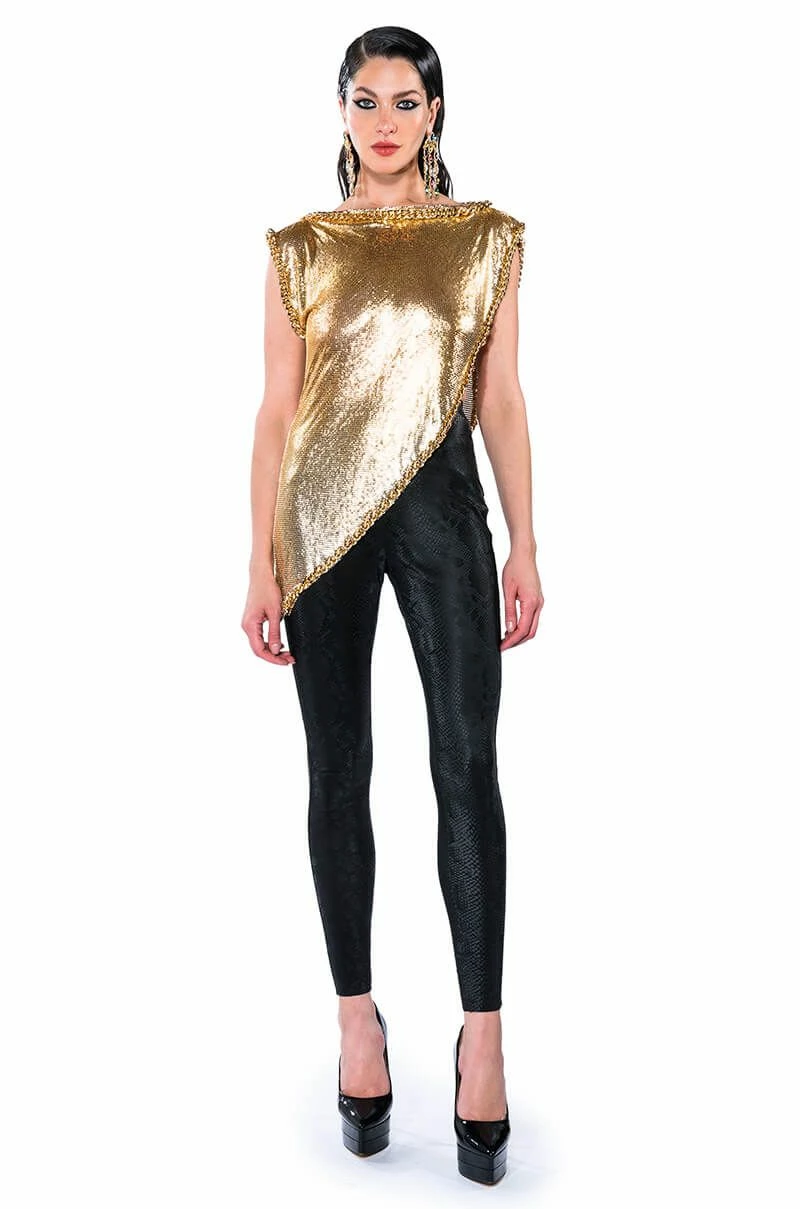 RIO PRINT HIGH RISE LEGGING WITH 4 WAY STRETCH IN BLACK - Image 5