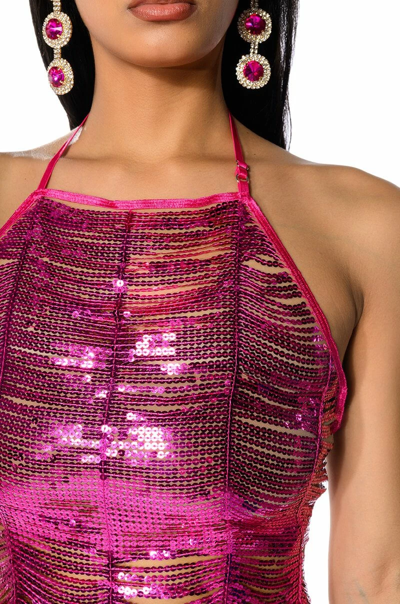 SENORITA EMBELLISHED HALTER TOP IN PINK - Image 7