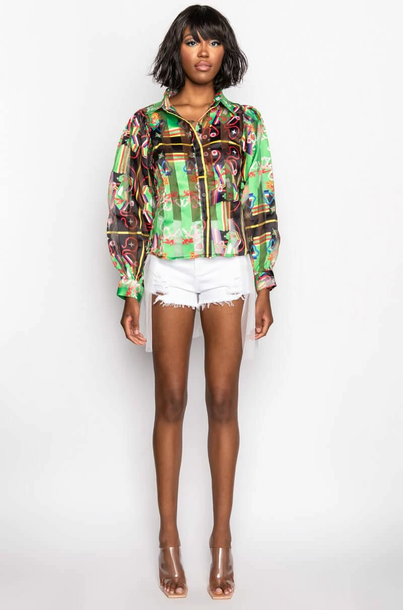 SHADOW TULLE DETAIL ZIPPER DENIM SHORT - Image 5