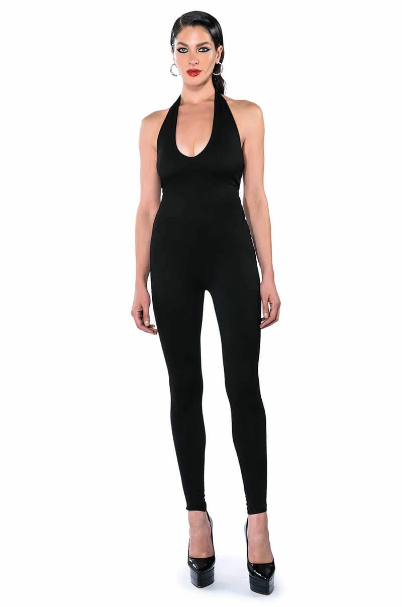 SHES SLEEK DOUBLE LAYER HALTER CATSUIT - Image 12