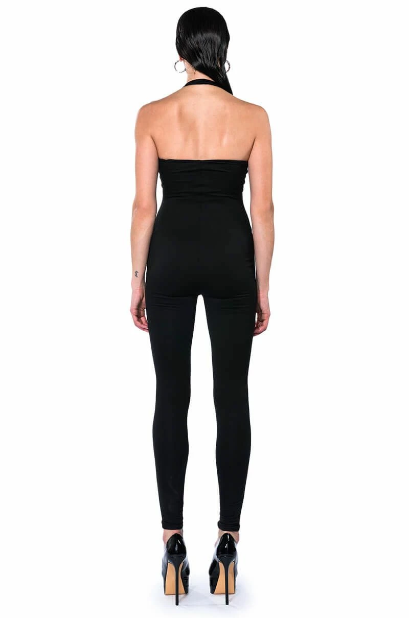 SHES SLEEK DOUBLE LAYER HALTER CATSUIT - Image 15