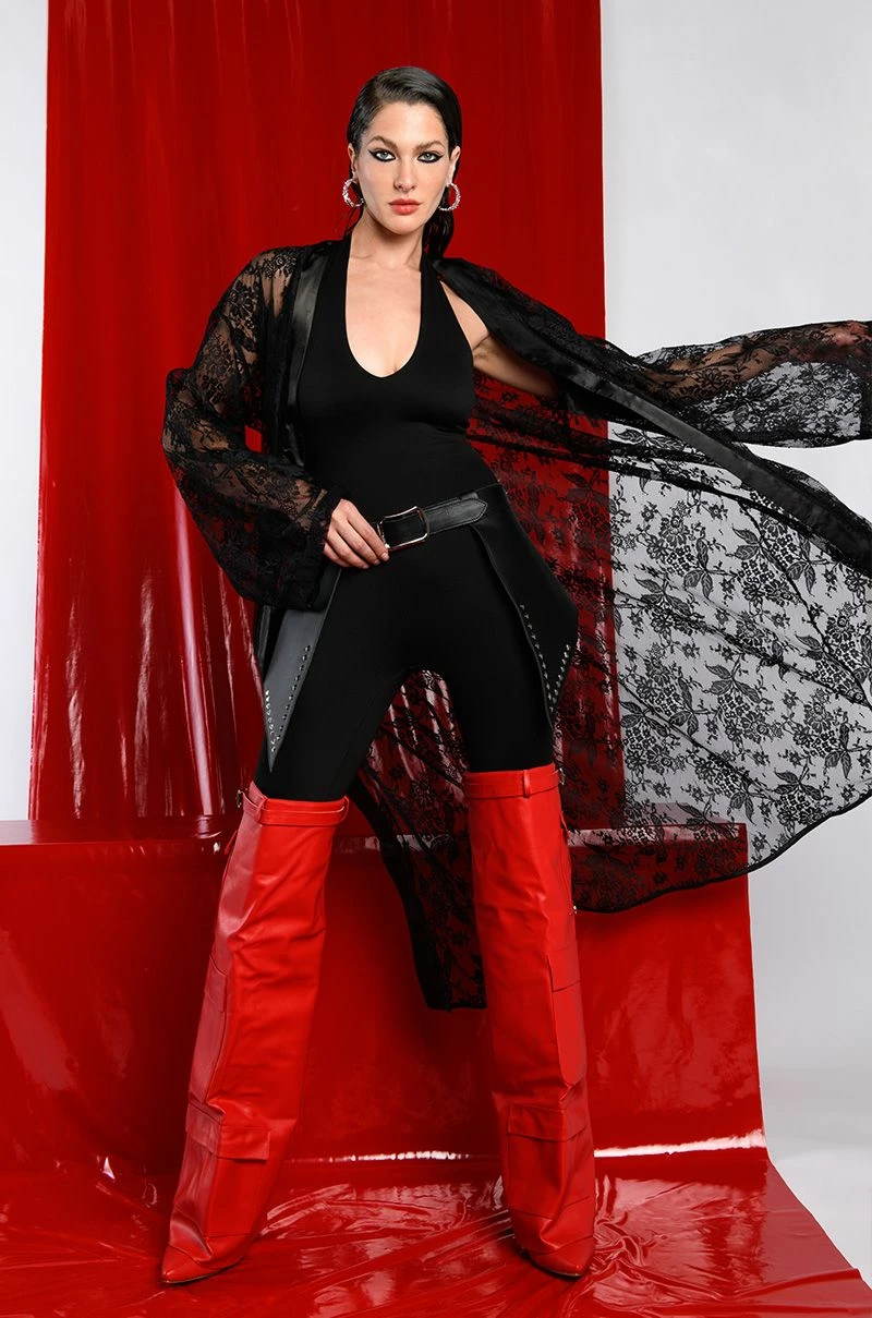 SHES SLEEK DOUBLE LAYER HALTER CATSUIT - Image 8