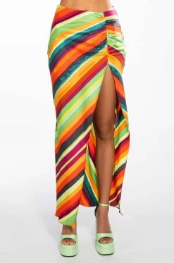 WANT YOU TO WANT ME MIDI SKIRT WITH HIGH SLIT 14 WANT YOU TO WANT ME MIDI SKIRT WITH HIGH SLIT -HORSE GIRL Shop want you to want me midi skirt with high slit red multi 4 4